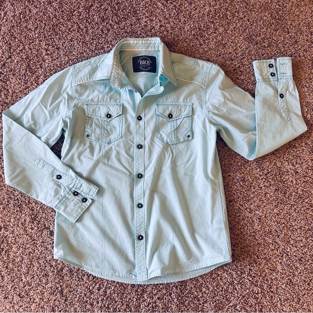 BKE Blue Western Shirt